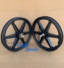 Set 6 Raggi Ruote Mag 20" Plastica Nera per Cerchi GT Dyno BMX Old School