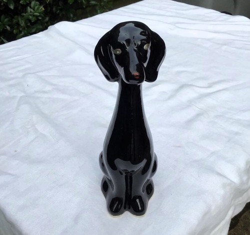 Tall black dog ceramic - tall,