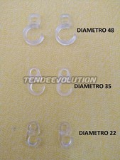 GANCI PER ANELLO PER BASTONI GANCIETTI TENDA TENDAGGI DIAMETRO 22 35 48 PZ. 20