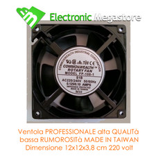 VENTOLA ASSIALE 220V-230V 120x120x38 mm telaio in metallo per usi professionali