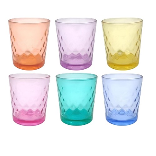 Set bicchieri vetro - 6, colorato