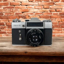 Fotocamera Analogica Zenit E Reflex 35mm URSS Anni 70 Nera Argento Con Custodia