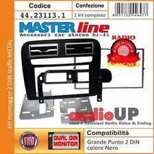 MASCHERINA RADIO 2 DIN FIAT GRANDE PUNTO KIT PER RADIO EURO E CINESE. NERO.