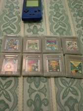 GAME BOY POCKET BLU ORIGINALE  + 8 GIOCHI(I Tre Di Super Mario) CON CUSTODIA 