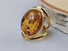 Anello ambra anello di pietre preziose oro 925 ambra baltica anello di...