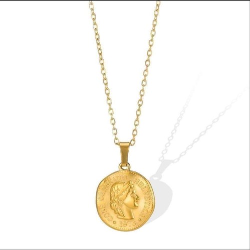 Collana con moneta oro - collana, d'oro