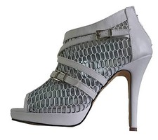 Scarpa, sandalo decoltè Tronchetto Stivaletto Bianc Traforata Tacco donna 