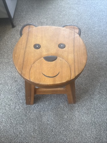 Sgabello orso legno - sgabello,