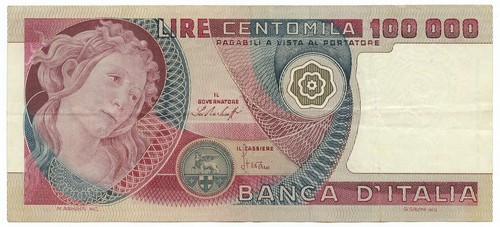 100000 lire banca - 100000, d'italia