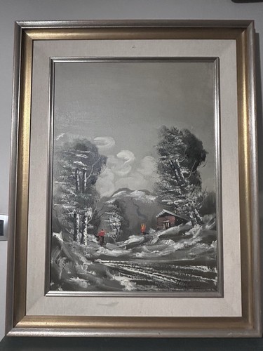 Dipinto olio tela paese di - tela,