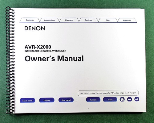 Denon avr x2000 instruction - denon, avr-x2000