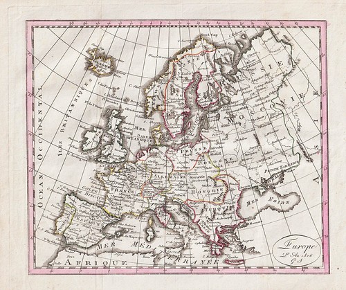 Europa mappa coperta rame - mappa,