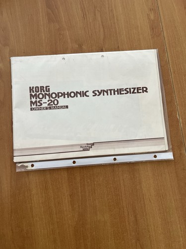Korg ms20 manuale proprietari - manuale,