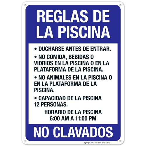 Insegna reglas piscina - reglas, de