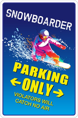 Insegna metallo snowboarder - metallo,