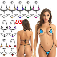 Bikini donna lingerie set reggiseno collo reggiseno mini perizoma vacanza spiaggia costume da bagno