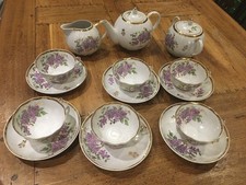 Set da tè vintage Dulevo russo URSS lilla completo 1960C