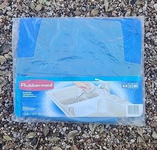 Tappetino divisorio doppio lavabo Rubbermaid vintage 11,5” x 13,75” USA n. 1297 blu ardesia NOS