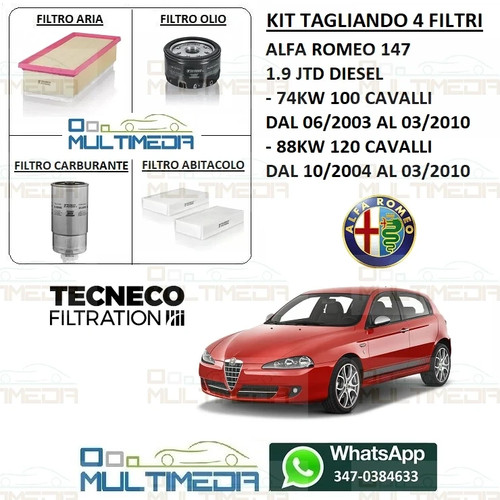 Kit tagliando filtri tecneco - kit,