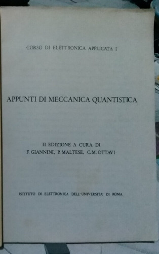 Appunti meccanica quantistica - appunti,