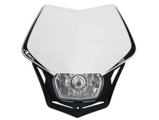 Mascherina V-Face faro anteriore moto enduro Racetech bianco nero RTech Alogena