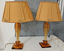 Pair of Vintage Amber Yellow