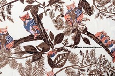 India Artigianato Cotone Swing Abito Materiale 4.6m Mano Block Stampa Voile Gufo