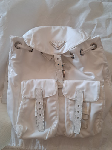 Zaino prada nylon - re-nylon, bianco