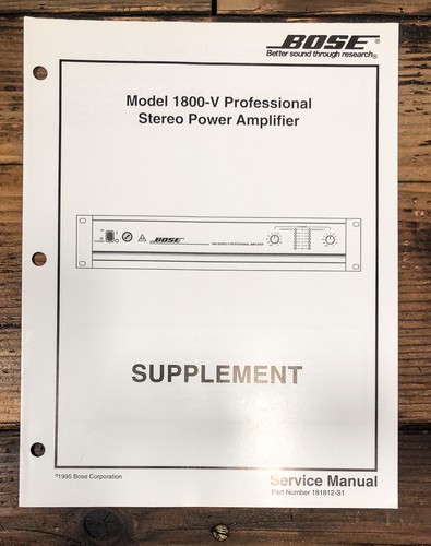 Amplificatore bose model 1800v - model,