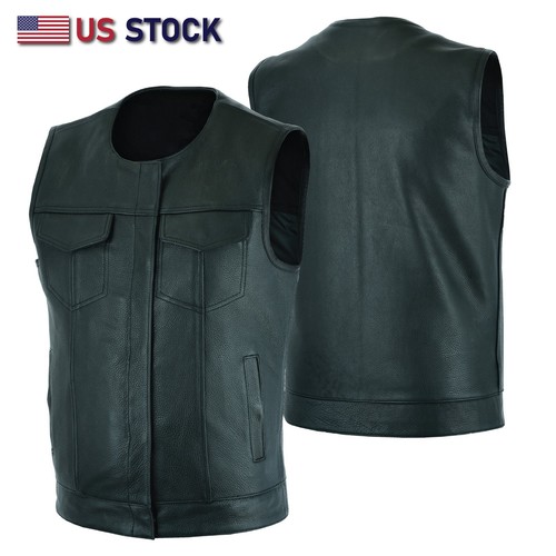 Gilet pelle per moto outlaw - in,