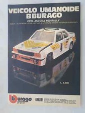 PUBBLICITA' ADVERTISING BBURAGO OPEL ASCONA 400 RALLY