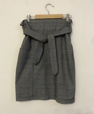 PLEASE Gonna grigia quadri tartan con cintura Tg XS