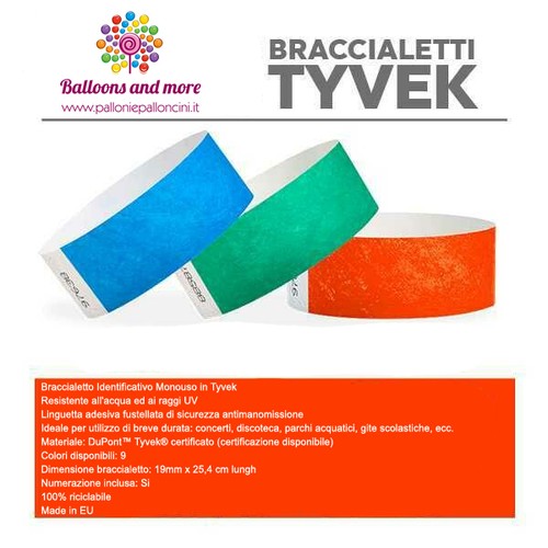 Braccialetto monouso tyvek - monouso,