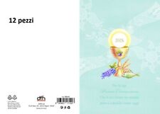 z Set 12 Pezzi Biglietti Biglietto Auguri Prima Comunione Con Glitter dfh