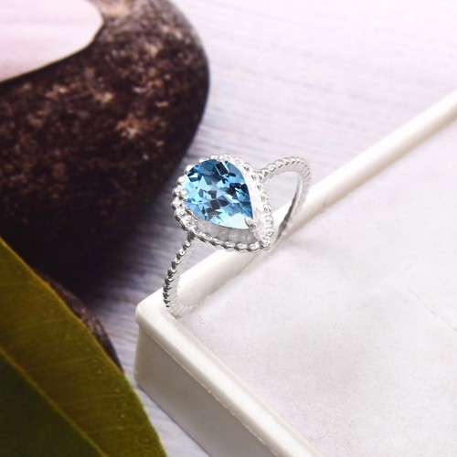 Anello aaa acquamarina - aaa, perla