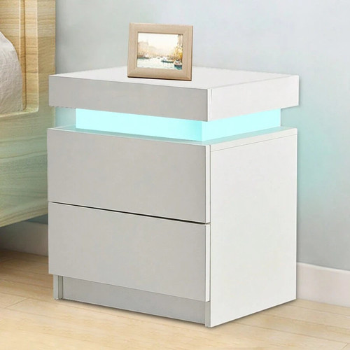 Comodino con cassetti luci - e,