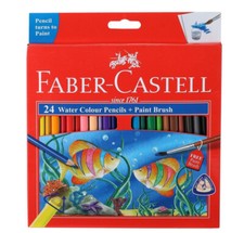 Matite acquerellabili Faber-Castell con pennello - Confezione da 24 (assortite)