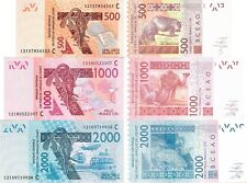 Burkina Faso - Stati dell'Africa occidentale set 3 pezzi 500+1000+2000 franchi UNC