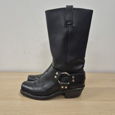 Stivali Frye Harness 77300 Made In USA tacco grosso biker metà polpaccio taglia UK 5 US 7
