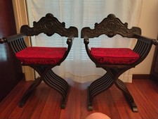 2 Sedie Savonarola Restaurate