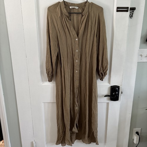 Zara maxi camicia lino - lino, abito