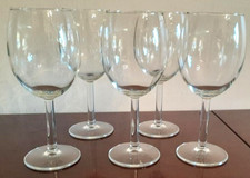 Bicchieri da vino in vetro trasparente calici set 5 calici gambo MEDIO PERFETTE CONDIZIONI