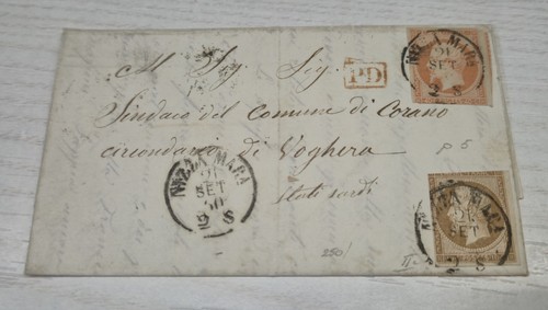 Lettera 1860 nizza - nizza, marittima