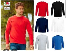 T-SHIRT FRUIT OF THE LOOM MANICA LUNGA 100% COTONE VARI COLORI