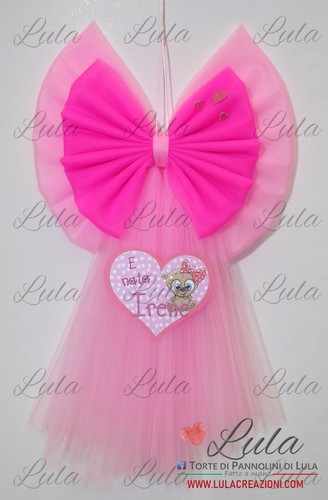 Fiocco nascita tulle - fiocco,