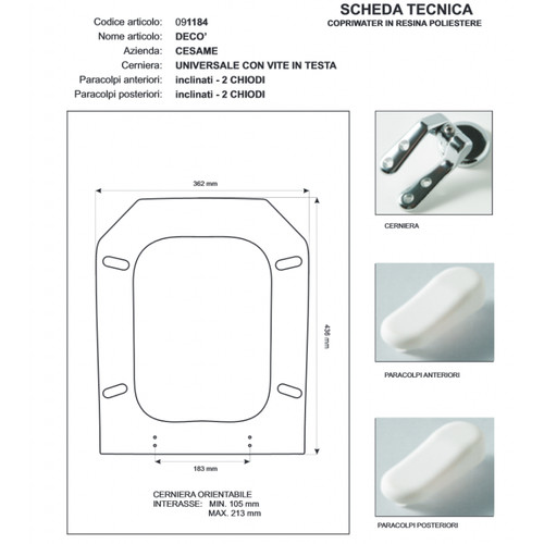 Copriwater cesame deco - copriwater,