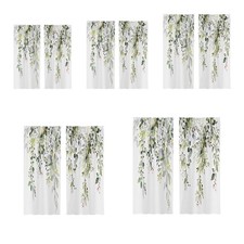 2pcs Green Feuilles rideaux de