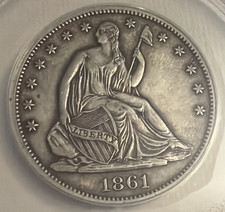 1861 SEATED HALF DOLLAR -