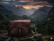 Borsa in pelle appassita di