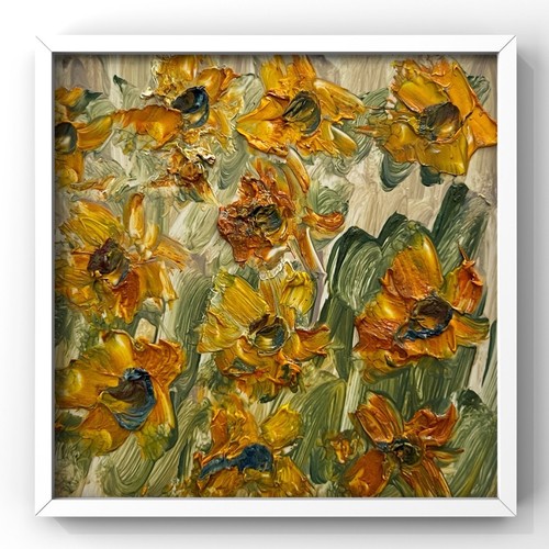 Quadro girasoli astratto - girasoli,